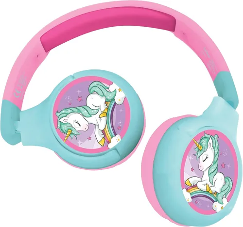 Vista 11 de LEXiBOOK - Auriculares inalámbricos recargables 2 en 1 con luces - Sonido estéreo, inalámbrico con cable, plegable, ajustable, luces LED - HPBTKT