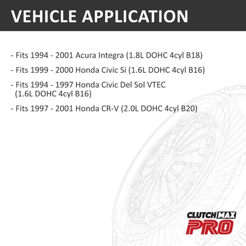 Vista 2 de Kit de Embrague ClutchMaxPRO de Rendimiento Etapa 2 Compatible con 1994-2001 Acura Integra 1999-2000 Honda Civic Si 1994-1997 Civic del Sol VTEC