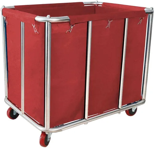 Vista 11 de Carrito de lavandería comercial grande de 11.35 Bushel con ruedas de 4 Beige - 11.35 Bushels - 8 Tubos