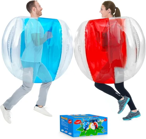 Vista 8 de XBEN - Pelotas inflables de 36 pulgadas, paquete de 2 unidades, pelota de hámster humano de PVC resistente al desgarro para niños y adultos
