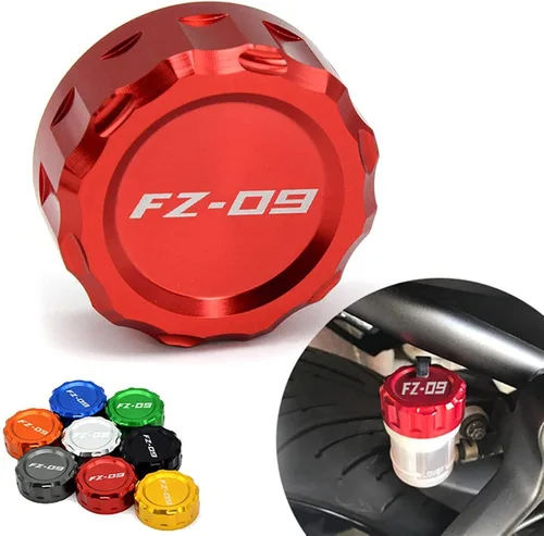 Vista 3 de Tapa de la cubierta de aluminio de la motocicleta del cilindro trasero del depósito del líquido de freno de la motocicleta para Yamaha MT-09 FZ-09