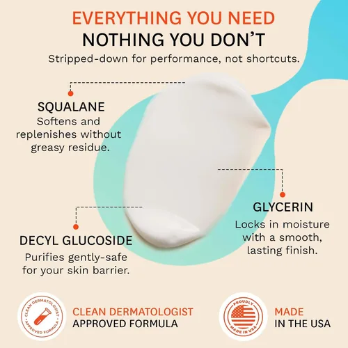 Vista 7 de Fig.1 Limpiador facial hidratante para mujeres Lavado facial suave con glicerina y escualano Fórmula no seca y sin fragancia para pieles