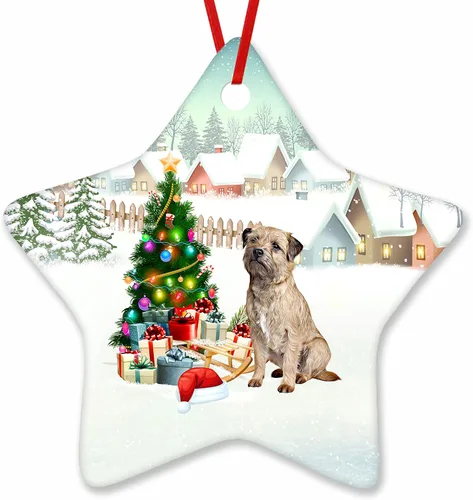 Vista 126 de Prezzy Airedale Terrier - Adorno para decoración de árbol de Navidad, regalos lindos para amantes de los perros, para familiares y amigos, nuevo