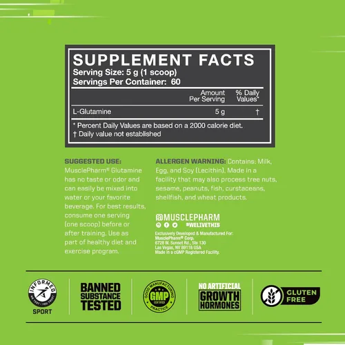 Vista 5 de Glutamina Muscle Pharm, MPH1013/468/1501, 1, 1
