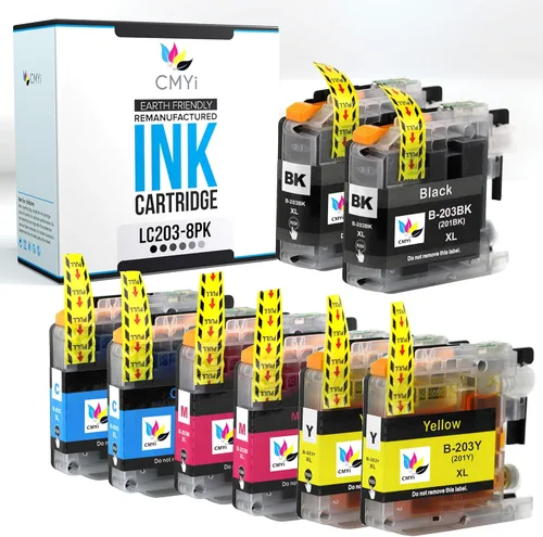 Vista 11 de LC203 - Cartucho de tinta de repuesto negro para Brother DCP-J4120DW, MFC-J4320DW, J4420DW, J460DW, J4620DW, J4625DW, J480DW, J485DW, J5320DW