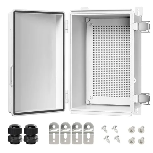 Vista 27 de LeMotech Caja Eléctrica, IP67 Impermeable con Bisagras Cubierta Transparente Pestillo de Acero Inoxidable Caja de Conexiones, Carcasa Eléctrica