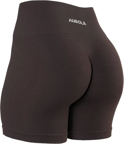 Vista 4 de AUROLA CAMO Collection Workout Shorts for Women Subtle Logo Seamless Scrunch Active Short