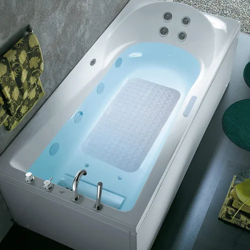 Vista 4 de YINENN Tapetes para bañera de 31 x 15.5 pulgadas, antideslizantes y sin látex, con ventosas, lavables a máquina, con orificios de drenaje