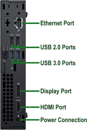 Vista 4 de Dell OptiPlex 3060 Tiny Computer Micro Tower PC, procesador Intel Core i5-8500T, RAM DDR4 de 16 GB, SSD NVMe de 512 GB, puerto de pantalla, HDMI