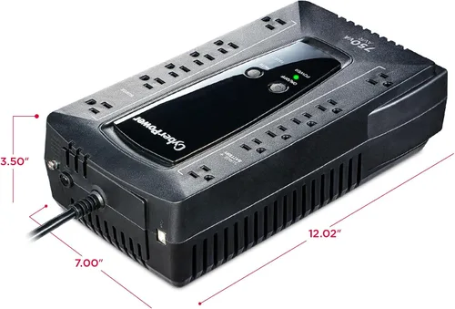 Vista 4 de UPS con visor LCD CyberPower AVRG900LCD 900 VA 750VA Negro