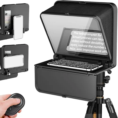 Vista 10 de LENSGO Teleprompter portátil para iPad Tablet Smartphone Cámara DSLR de 7.9 pulgadas, APP compatible con sistema iOS y Android para enseñanza