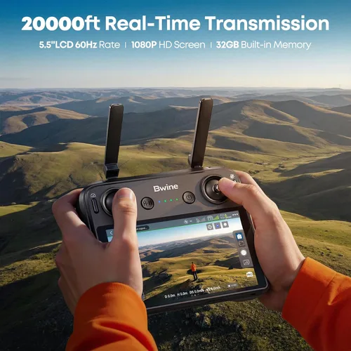 Vista 3 de Bwine Drones F7MINI 4K (RC3) con cámara para adultos, foto 8K video 4K, RC con pantalla de 1080P, transmisión de 20000 pies, vuelo de 64 minutos