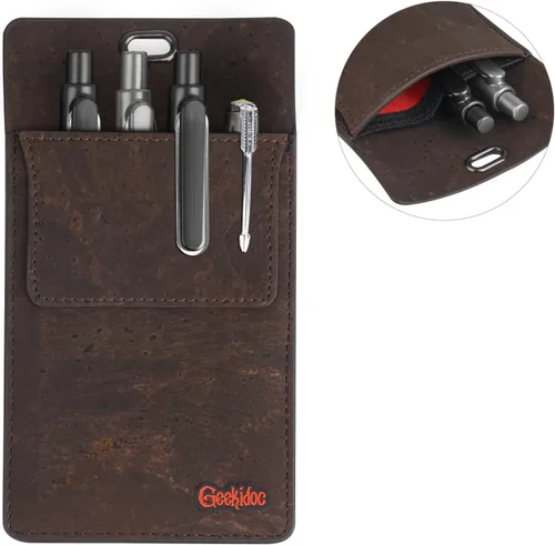 Vista 7 de Protector de bolsillo de corcho portugués prémium para hombres, protectores de bolsillo multiusos para camisas y batas de laboratorio