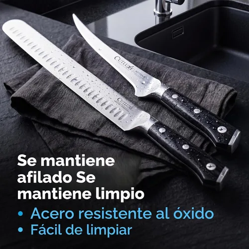 Vista 6 de Cutluxe Juego de cuchillos de trinchar para barbacoa y pechuga, rebanar de 12 pulgadas y cuchillo de deshuesar de 6 pulgadas
