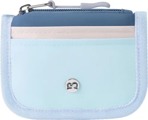 Vista 9 de Babysun Mini tarjetero Rfid delgado con bolsillo con cremallera para cambio/3 ranuras para tarjetas/llavero, cartera pequeña delgada para tarjetas