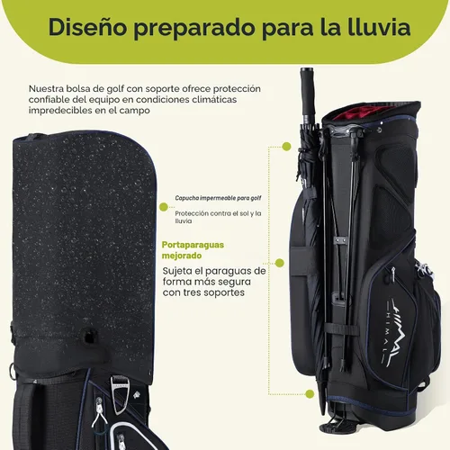 Vista 6 de GoHimal 14-Way Lightweight Golf Stand Bag with Multiple Pockets Golf Bags for Men with Auto-Stand, Smart Storage with 10 Pockets, Ergonomic Padded