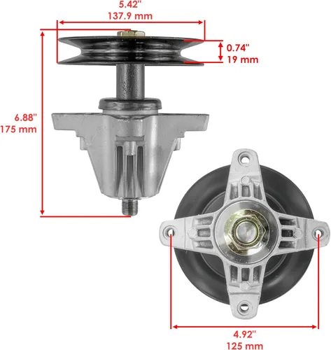 Vista 2 de Caltric Conjunto de husillo con perno Troy Bilt Mustang 54 Xp Mustang Xp Pivot 54 2015 2016 2017