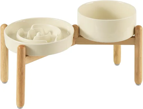 Vista 57 de Havniva Cuencos elevados para perros de alimentación lenta, 6.1 pulgadas 1 x café marrón - C