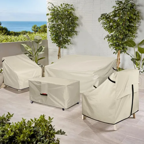 Vista 3 de Porch Shield - Funda impermeable para hoguera de patio 600D, rectangular para exterior, protector de caja de cubierta para mesa de fuego - 43 x 22
