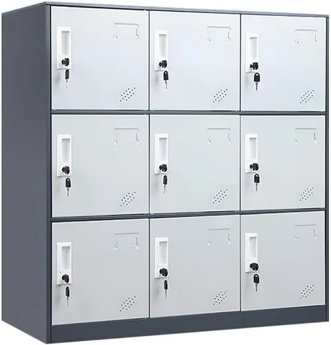 Vista 10 de Armario de almacenamiento de metal para oficina, hogar, gimnasio, escuela, gabinete de acero para almacenamiento de archivos, juguetes, zapatos