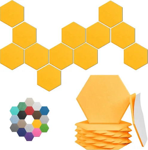 Vista 31 de Paneles hexagonales en forma de A, paquete de 12 paneles acústicos de alta densidad de 12 x 10 x 0.4 pulgadas para mejorar la reducción de ruido