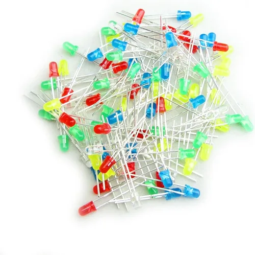 Vista 2 de HiLetgo Paquete de diodo de luz LED de 3MM 5MM 5MM cinco colores cada 10pcs total 100pcs