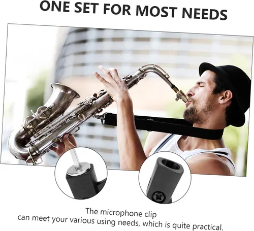 Vista 7 de VICASKY Soporte de micrófono de saxofón ajustable Clip de micrófono de plástico para instrumentos Micrófono Soporte de micrófono de montaje de choque