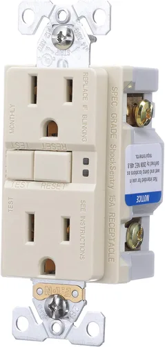 Vista 2 de EATON SGF15V Arrow Hart Duplex Gfci Receptáculo, 125 Vac, 15 A, 2 Polos, 3 Alambres, Marfil