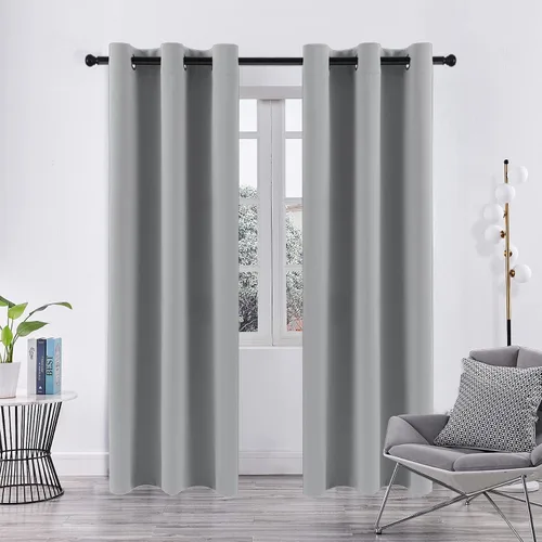 Vista 37 de Pickluc - Paneles de cortinas opacas con ojales, cortinas para bloquear la luz para el dormitorio, aisladas térmicamente, reducción de ruido