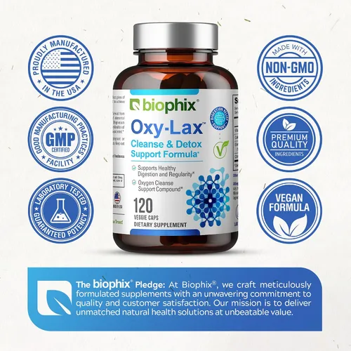 Vista 7 de biophix Oxy-Lax 750 mg 120 Vcaps - Laxantes naturales para el estreñimiento ocasional - Laxante de magnesio con magnesio oxigenado - Limpieza