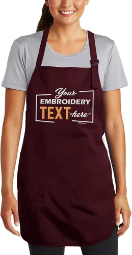 Vista 12 de TEEAMORE Delantales bordados personalizados para mujeres y hombres, añade tu texto de chef para parrilla de cocina, delantal personalizado