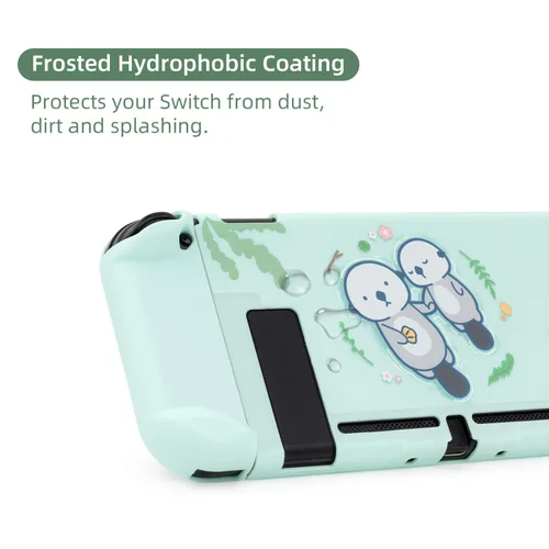 Vista 5 de GeekShare Protective Case Slim Cover Case for Nintendo Switch and Joy-Con - Shock-Absorption and Anti-Scratch (Sea Otter)
