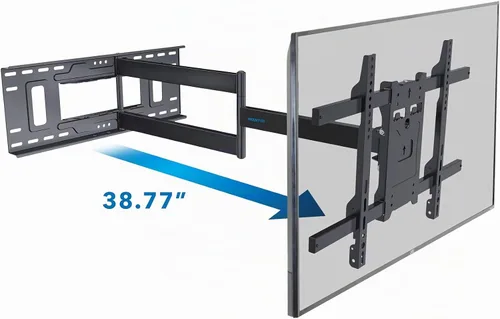 Vista 2 de Mount-It! Soporte de TV de brazo largo, soporte de pared largo de movimiento completo con extensión de 38.5 pulgadas, soporte de pared para TV se