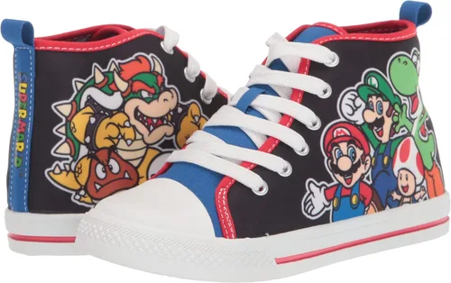 Vista 7 de SUPER MARIO Brothers Mario Luigi Nintendo - Zapatos deportivos de caña alta y con cordones para niños pequeños talla 7 a 12