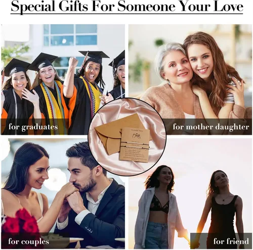 Vista 7 de Pulseras de plata de ley con código morse, regalos para mujeres, 2 piezas de promesa de meñique a juego, pulseras de amistad, divertidas e