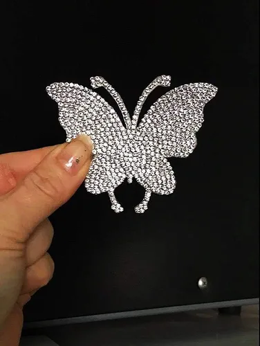 Vista 4 de Calcomanías de Cristal para Coche Decoran Coches Brillantes Bling Bling Emblema de Auto Calcomanía Decoración Accesorios Interiores (Mariposa)