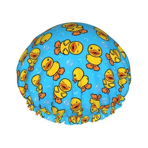 Vista 10 de Gorro de ducha de granja de animales abstractos de piel de vaca en blanco y negro para mujer, doble capa impermeable ajustable, gorra de baño
