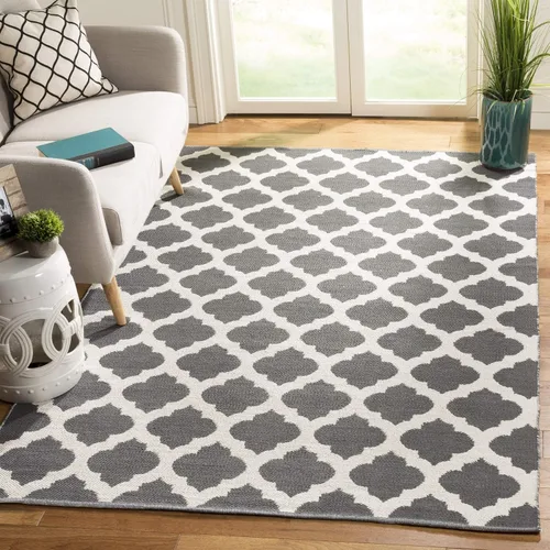 Vista 12 de SAFAVIEH Montauk Collection - Alfombra decorativa, 2 pies 6 pulgadas x 4 pies, color negro y marfil, hecho a mano, de algodón enrejado, ideal