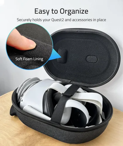 Vista 4 de Syntech Hard Carrying Case Compatible with OculusMeta Quest 3, Quest 2 Accessories VR Headset, Touch Controllers and Other Small Accessories