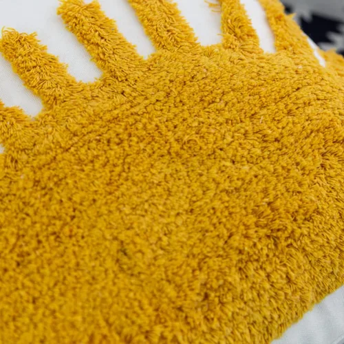 Vista 3 de Funda de almohada tejida con sol amarillo dorado, estilo bohemio étnico, acogedora funda de cojín para dormitorio, sala de estar, sofá, regalo