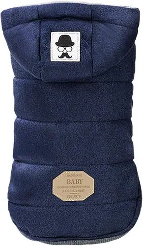 Vista 7 de Abrigo para perro Rdc con capucha para mascotas, abrigos para clima frío, ropa cálida para perro, ropa gruesa de invierno, chaqueta acogedora