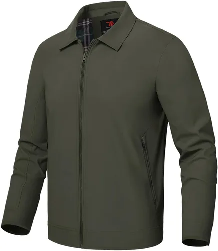 Vista 10 de Rdruko Chaquetas ligeras para hombre Cortavientos de primavera y otoño Chaquetas ligeras Casuales y elegantes con bolsillos