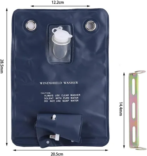Vista 2 de Aramox Bomba de lavado de parabrisas, kit universal de bolsa de bomba de limpiaparabrisas de 12 V con interruptor de botón de chorro para autos