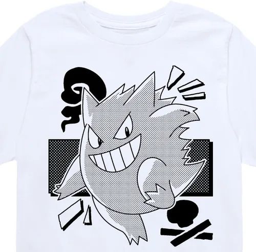 Vista 3 de HYBRID APPAREL - Pokémon - Gengar Manga Pop Art - Camiseta de manga corta para jóvenes