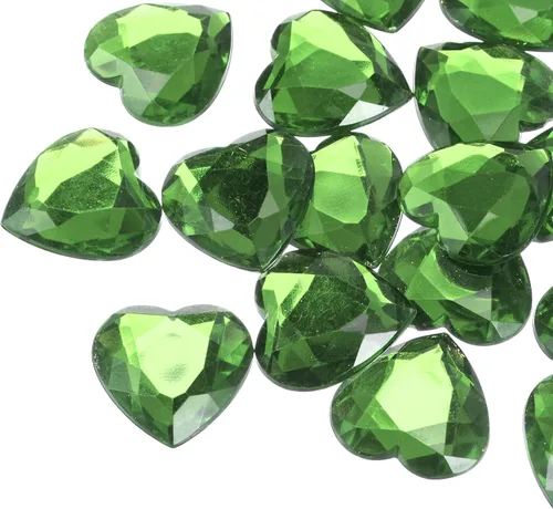 Vista 24 de MECCANIXITY 20 piezas de diamantes de imitación acrílicos de corazón de 0.787 pulgadas (0.787 in) con parte trasera plana, gemas de plástico