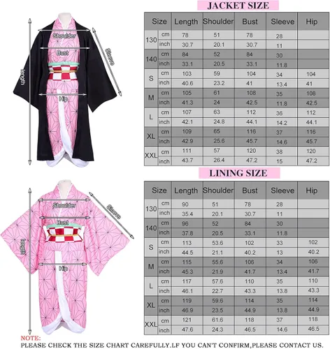 Vista 7 de Demon Slayer Tanjiro Nezuko Cosplay para niños Shinobu Zenitsu Giyuu Tomioka Kimono Cosplay Disfraz con aretes para mujer