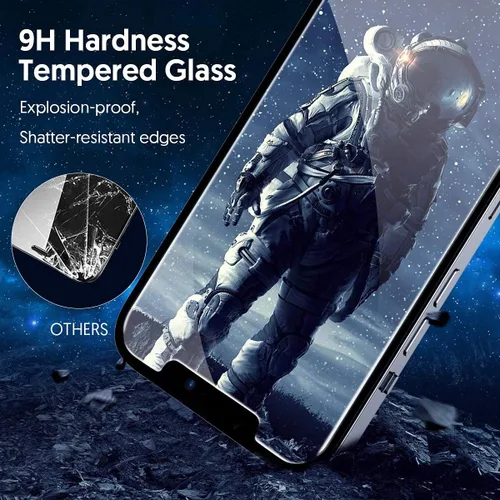 Vista 4 de Fotbor Protector de pantalla de privacidad para iPhone 12 Pro Max, protector de pantalla de privacidad para iPhone 12 Pro Max [2 antiespías]