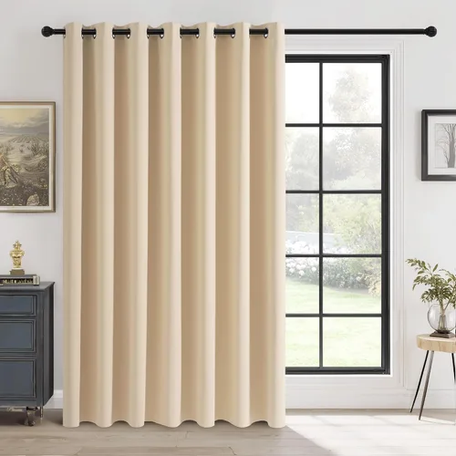 Vista 74 de RYB HOME Cortinas portátiles para puerta con privacidad, cortinas opacas y aislantes térmicas para dormitorio, armario, sala de estar, comedor, Beige