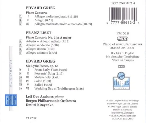 Vista 2 de Piano Cto - Six Lyric Pieces