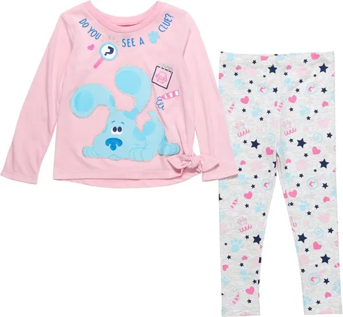 Vista 5 de Blue's Clues & You! Conjunto de camiseta y leggings de manga larga con estampado anudado